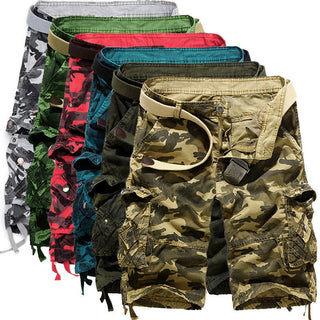 Men's Loose Casual Camouflage Overalls Large Size Multi-pocket Five-point Pants Men's Beach Pants - Thomas Family Essentials LLC