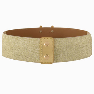 New Ladies Pearl Fashionable Golden Wide Waist Seal Dress Decoration Waist Elastic Belts for Women Luxury Designer Brand - Thomas Family Essentials LLC