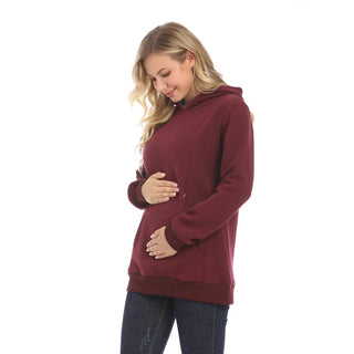 New Winter Maternity Hoodie Breastfeeding Clothes Warm Fleece Pregnant Sweater Zipper Feeding Opening Big Size S TO XXXL - Thomas Family Essentials LLC