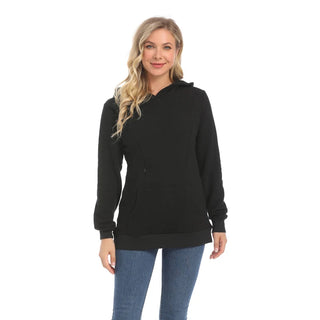 New Winter Maternity Hoodie Breastfeeding Clothes Warm Fleece Pregnant Sweater Zipper Feeding Opening Big Size S TO XXXL - Thomas Family Essentials LLC