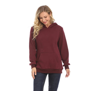 New Winter Maternity Hoodie Breastfeeding Clothes Warm Fleece Pregnant Sweater Zipper Feeding Opening Big Size S TO XXXL - Thomas Family Essentials LLC