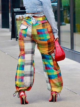 Colorblock Square Multi Pocket Cargo Pants