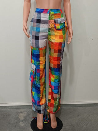 Colorblock Square Multi Pocket Cargo Pants