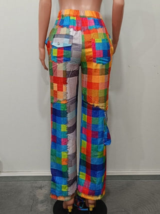 Colorblock Square Multi Pocket Cargo Pants