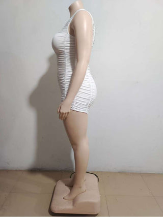 Ruched Sheer Sleeveless Fitted Rompers