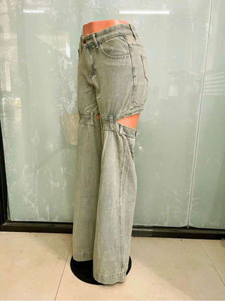 Vintage Distressed Hollow-out Denim Jeans