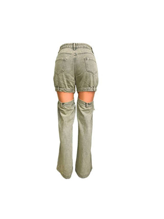Vintage Distressed Hollow-out Denim Jeans