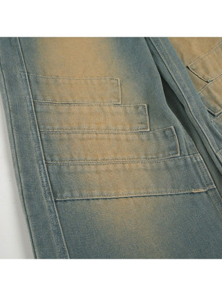 Vintage Distressed Denim Straight Jeans