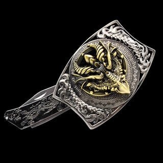 Personalized Belt Buckle With Knife And Smooth Buckle - Thomas Family Essentials LLC