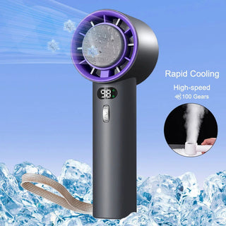 Portable Handheld Turbo Fan Cooling Semiconductor Refrigeration 3000mAh Battery Wind Speeds Adjustable Mini Personal Fan - Thomas Family Essentials LLC