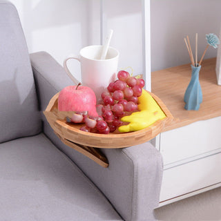 Potable Sofa Tray Table Wood Armrest Clip-On Tray Practical TV Snack Tray For Remote Control Coffee Snacks Home Accessories - Thomas Family Essentials LLC