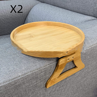 Potable Sofa Tray Table Wood Armrest Clip-On Tray Practical TV Snack Tray For Remote Control Coffee Snacks Home Accessories - Thomas Family Essentials LLC