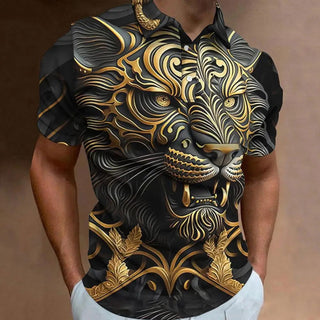 Retro Men's Polo Shirt 3d Animal Print Short Sleeve Golf T-Shirt Fashion High Quality Men Clothing Street Designer Polo T-Shirt - Thomas Family Essentials LLC
