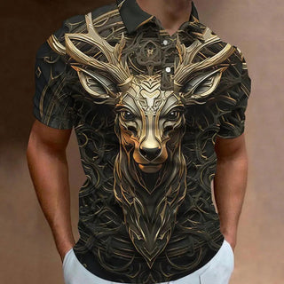 Retro Men's Polo Shirt 3d Animal Print Short Sleeve Golf T-Shirt Fashion High Quality Men Clothing Street Designer Polo T-Shirt - Thomas Family Essentials LLC