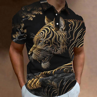 Retro Men's Polo Shirt 3d Animal Print Short Sleeve Golf T-Shirt Fashion High Quality Men Clothing Street Designer Polo T-Shirt - Thomas Family Essentials LLC