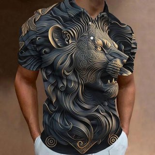 Retro Men's Polo Shirt 3d Animal Print Short Sleeve Golf T-Shirt Fashion High Quality Men Clothing Street Designer Polo T-Shirt - Thomas Family Essentials LLC