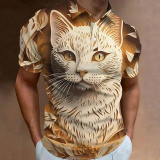 Retro Men's Polo Shirt 3d Animal Print Short Sleeve Golf T-Shirt Fashion High Quality Men Clothing Street Designer Polo T-Shirt - Thomas Family Essentials LLC