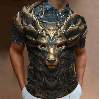 Retro Men's Polo Shirt 3d Animal Print Short Sleeve Golf T-Shirt Fashion High Quality Men Clothing Street Designer Polo T-Shirt - Thomas Family Essentials LLC