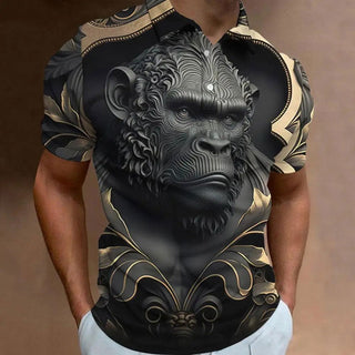 Retro Men's Polo Shirt 3d Animal Print Short Sleeve Golf T-Shirt Fashion High Quality Men Clothing Street Designer Polo T-Shirt - Thomas Family Essentials LLC