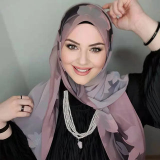 Islamic Scarf Women Luxury Blue Chiffon Hijab Abaya Hijabs For Woman Abayas Jersey Muslim Dress Turbans Head Instant Head Wrap