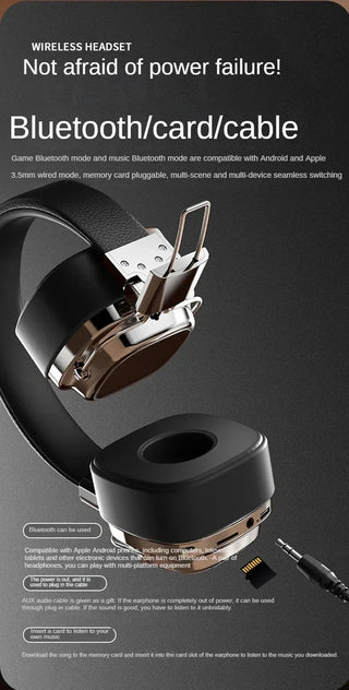 New Retro On Ear Headphones Wireless Bluetooth Headsets DJ Stereo Sounds Bluetooth 5.3 Foldable Headset Gamer Choice