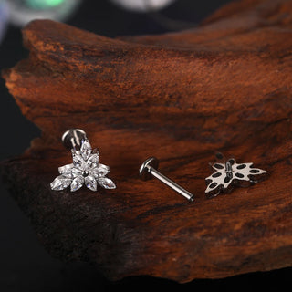 16G CZ Tragus Helix Cartilage Stud Earrings Titanium Flat Back Ear Labret Piercing Lip Stud Zircon Nose Stud Body Jewelry