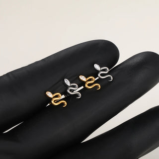ASTM F136 Titanium 16G Viper Snake Labret Cartilage Earring Flat Back Stud Conch Tragus Helix Medusa Monroe Piercing Jewelry