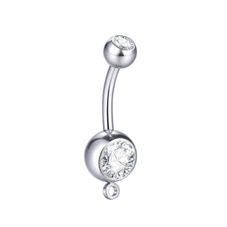 G23 Titanium Piercings 14G Belly Button Piercing Dangle Goth Navel Earring Crystal Gem Ombligo Pircings Ear Piercer Jewelry 10mm
