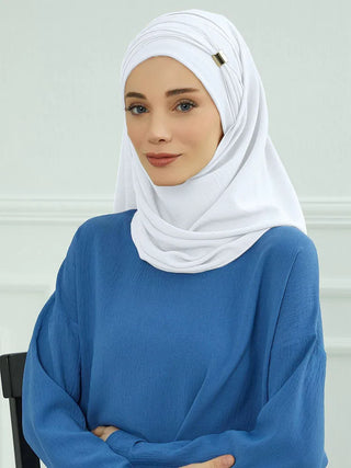 New Large Muslim Women Hijab Khimar Niqab Big Size,Metal Buckle Decoration