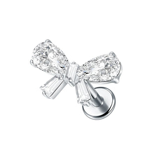 16G CZ Tragus Helix Cartilage Stud Earrings Titanium Flat Back Ear Labret Piercing Lip Stud Zircon Nose Stud Body Jewelry