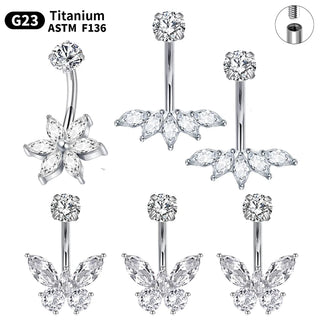 G23 Titanium Internally Thread Navel Piercing Jewelry Sexy Belly Button Rings Navel Body Piercing Jewelry