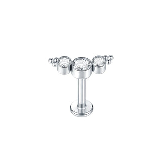 16G 8mm Labret Piercings Lip Ring Gold Color CZ Titanium Cartilage Helix Lobe Conch Earring Stud Piercings Women Jewelry