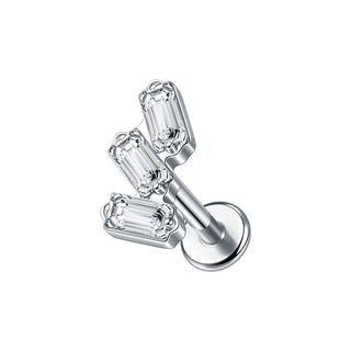 16G CZ Tragus Helix Cartilage Stud Earrings Titanium Flat Back Ear Labret Piercing Lip Stud Zircon Nose Stud Body Jewelry