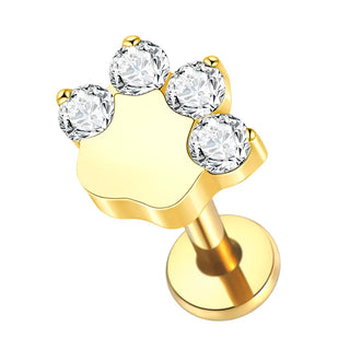 16G CZ Tragus Helix Cartilage Stud Earrings Titanium Flat Back Ear Labret Piercing Lip Stud Zircon Nose Stud Body Jewelry