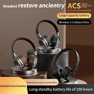 New Retro On Ear Headphones Wireless Bluetooth Headsets DJ Stereo Sounds Bluetooth 5.3 Foldable Headset Gamer Choice