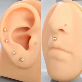 G23 Titanium Labret Piercing Lip Ring 16G 14G Internally Thread Nose Stud Earring Tragus Helix Cartilage Piercing  Jewelry Women