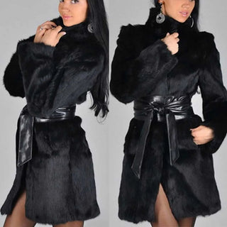 Winter Jackets For Women Solid Long Sleeve Fur Neck Zipper Pockets Coat Jacket Korean Reviews Many Clothes Woman Clothing