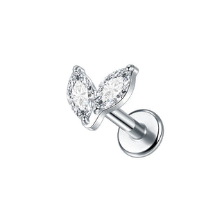 16G CZ Tragus Helix Cartilage Stud Earrings Titanium Flat Back Ear Labret Piercing Lip Stud Zircon Nose Stud Body Jewelry