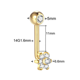 Titanium Christina Vertical Hood Piercings Flower Lip Belly Navel Rings Sexy Shinny Vagina Genital VCH Eyebrow Body Jewelry