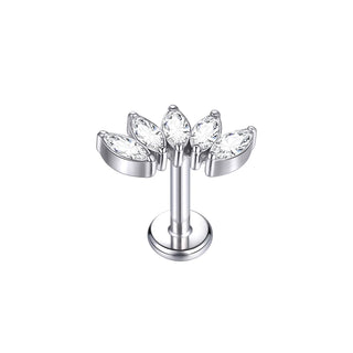 16G 8mm Labret Piercings Lip Ring Gold Color CZ Titanium Cartilage Helix Lobe Conch Earring Stud Piercings Women Jewelry