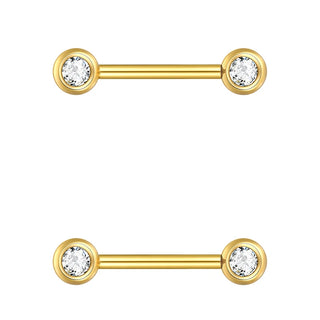 Titanium Nipple Piercing Jewelry CZ Bezel Tongue Nipple Bars Piercing for Breasts Sexy Piercing Mamilo for Women 12-20mm