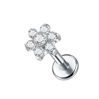 16G 8mm Labret Piercings Lip Ring Gold Color CZ Titanium Cartilage Helix Lobe Conch Earring Stud Piercings Women Jewelry