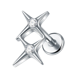 Titanium 16G Ear Cartilage Piercing Marquise CZ Flower Helix Conch Flat Back Rook Tragus Labret Lip Piercings Body Jewelry