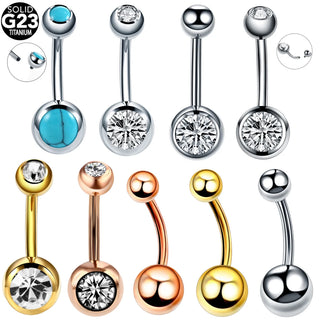 Titanium Navel Piercings Belly Button Rings 14G Curved Barbell Pircing Ombligo Nombril Navel Earrings Sexy Body Jewelry
