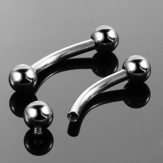Titanium Eyebrow Piercings Curved Banana Internally Threaded Jewelry Belly Button Navel Earring Lip Tongue Pircings 14G 16G