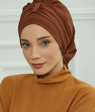 Muslim Instant Turban Pure Color Stretch Inner Hat Hijabs For Caps Ready To Wear Women Head Scarf Under Bonnet