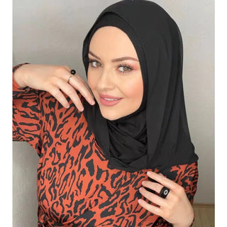 Muslim black chiffon hijab abaya ramadan hijabs for woman abayas dress jersey turban head scarf instant undercap modal viscose
