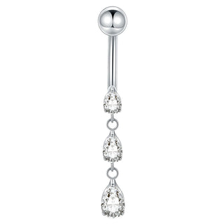 Titanium Gold Color Navel Piercings Marquise CZ Crystal Belly Button Rings Navel Earring Belly Piercings Ombligo Jewelry
