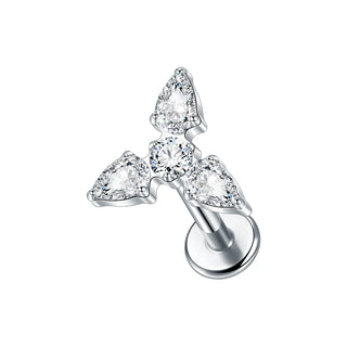 16G CZ Tragus Helix Cartilage Stud Earrings Titanium Flat Back Ear Labret Piercing Lip Stud Zircon Nose Stud Body Jewelry
