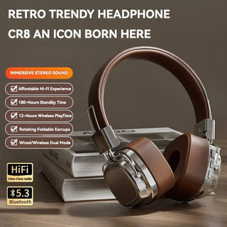 New Retro On Ear Headphones Wireless Bluetooth Headsets DJ Stereo Sounds Bluetooth 5.3 Foldable Headset Gamer Choice